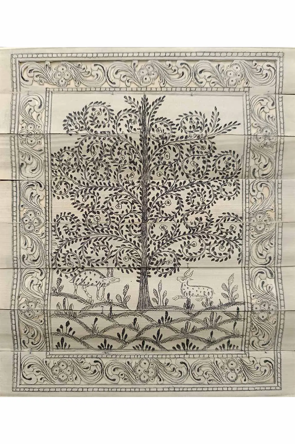 Odisha Talapatra Engraved Painting - Tree of Life (8*10 Inch)