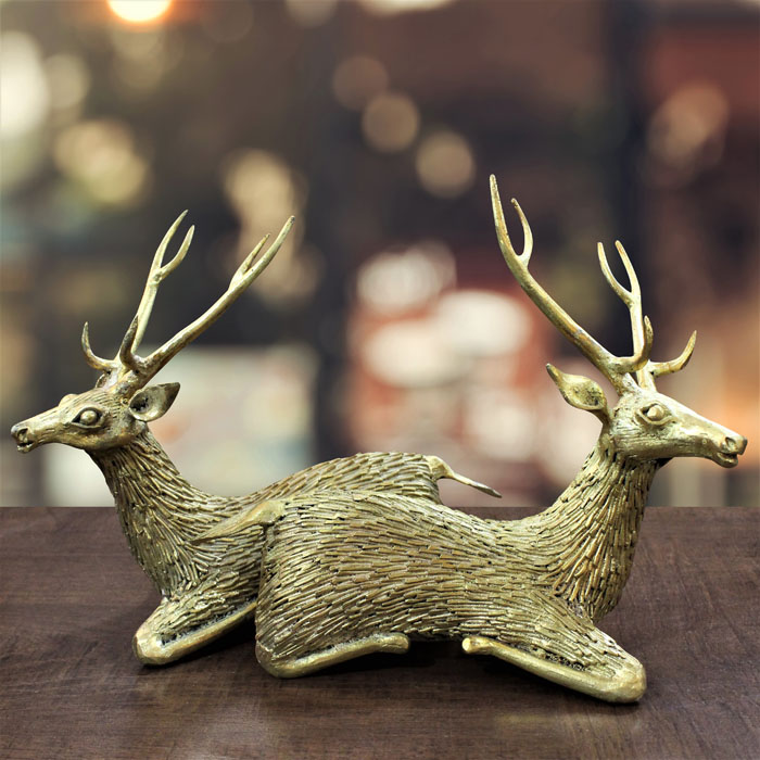 Bastar Dhokra Art Sitting Deer (Big)