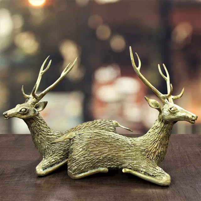 Bastar Dhokra Art Sitting Deer (Big)