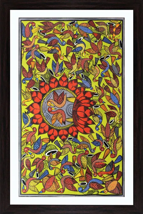 Bengal Pattachitra - Birds Wedding Ceremony (26*18 Inches)