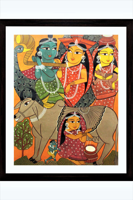 Bengal Pattachitra - Radha Krishna (25*30 Inches)