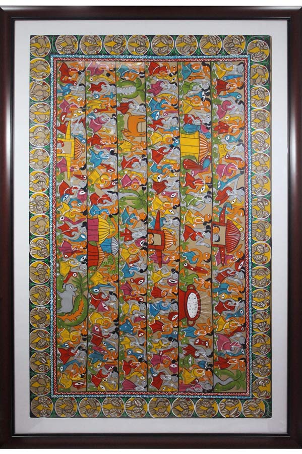 Bengal Pattachitra - Tribal Life (54*35 Inches)
