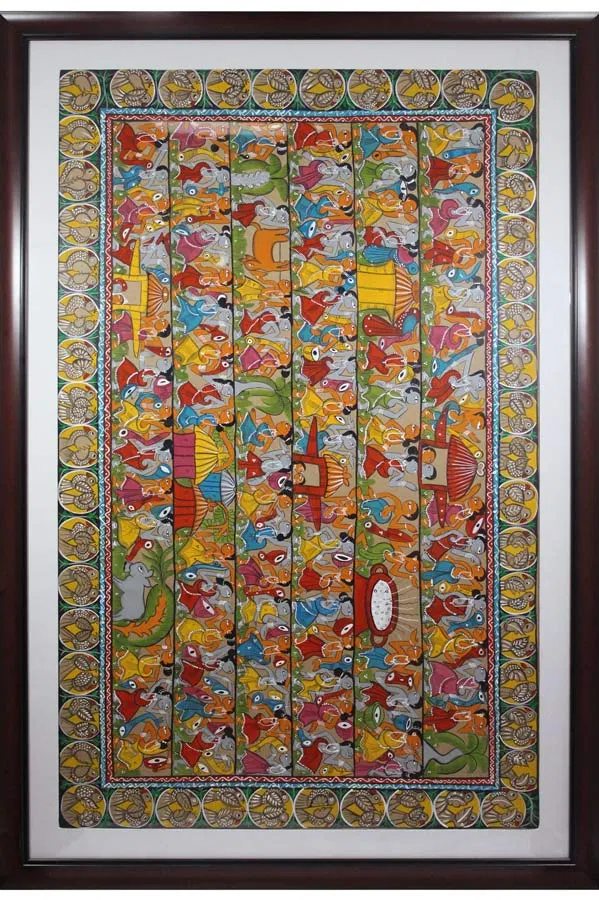 Bengal Pattachitra - Tribal Life (54*35 Inches)
