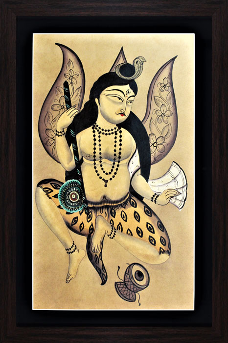 Bengal Patachitra - Kalighat Painting Shiva Tandava (17*25 Inches)