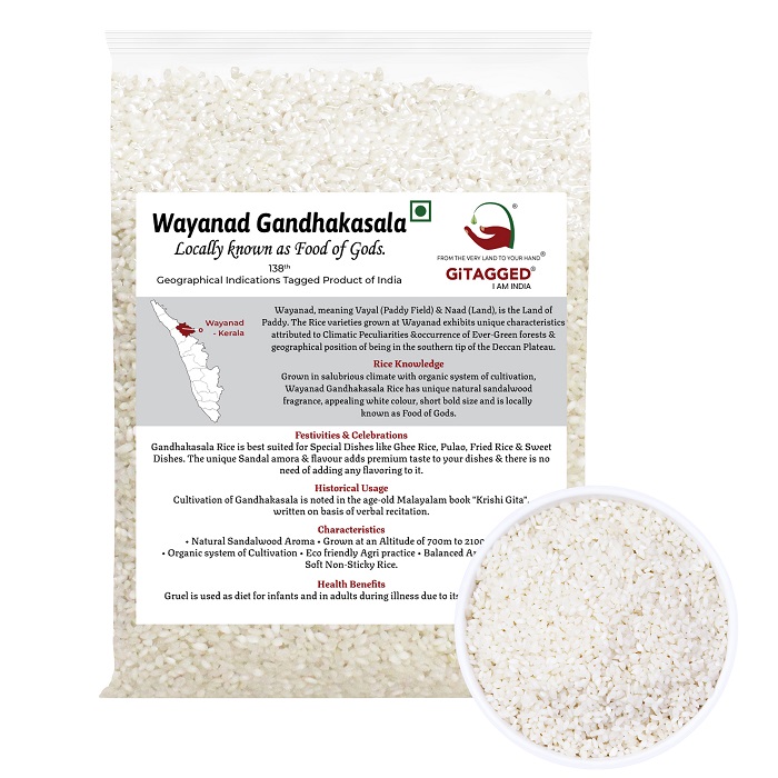 Wayanad Gandhakasala Rice (Natural Sandalwood Aromatic Rice) - 1Kg