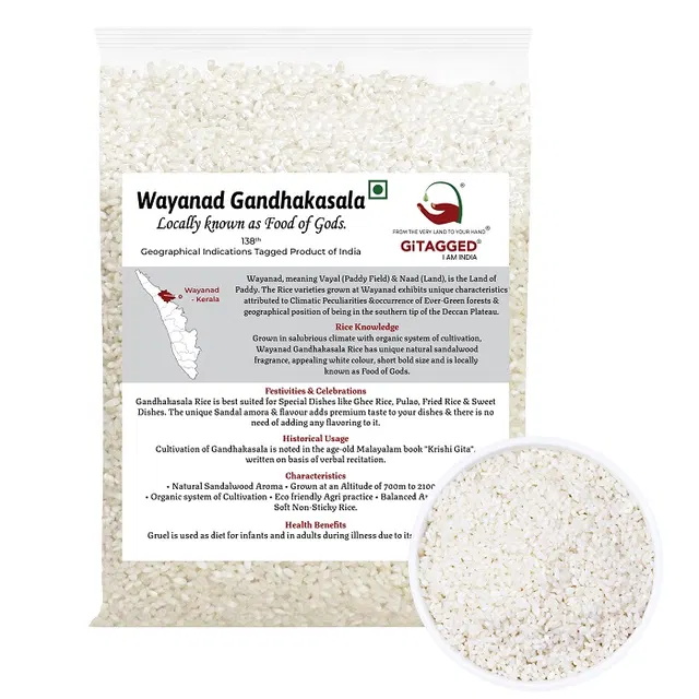 Wayanad Gandhakasala Rice (Natural Sandalwood Aromatic Rice) - 1Kg