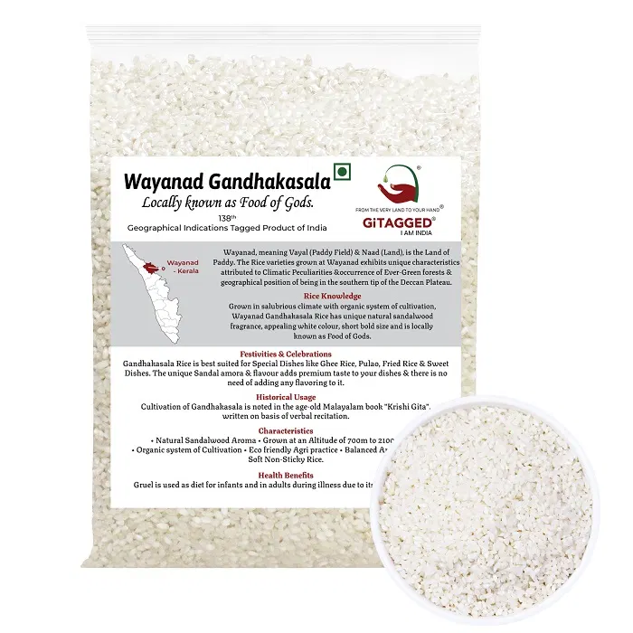 Wayanad Gandhakasala Rice (Natural Sandalwood Aromatic Rice) - 1Kg