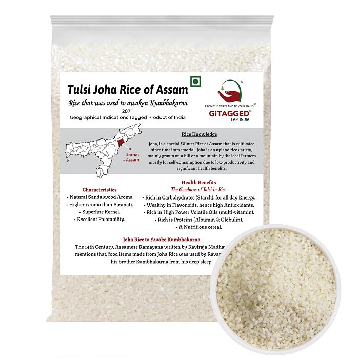 Tulsi Joha Rice of Assam - 1Kg (Goodness of Tulsi in Rice)