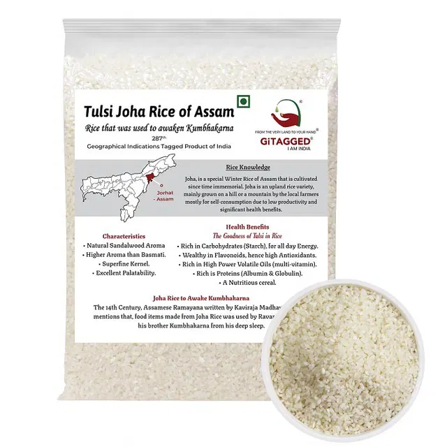 Tulsi Joha Rice of Assam - 1Kg (Goodness of Tulsi in Rice)
