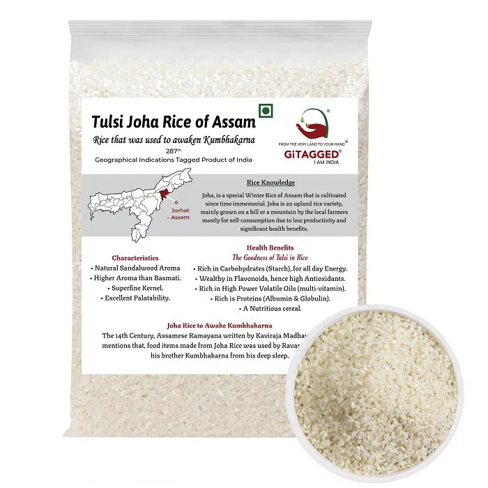 Tulsi Joha Rice of Assam - 1Kg (Goodness of Tulsi in Rice)