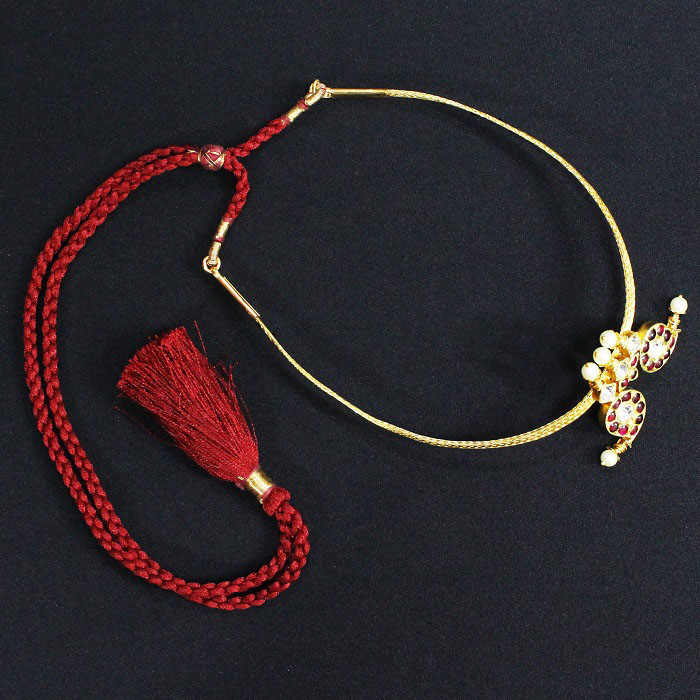 Nagercoil Temple Jewellery Choker - Silver (45%): Gold (25%) : Stones(30%)