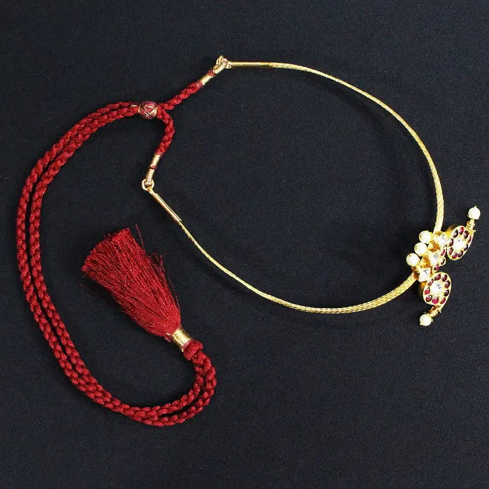 Nagercoil Temple Jewellery Choker - Silver (45%): Gold (25%) : Stones(30%)