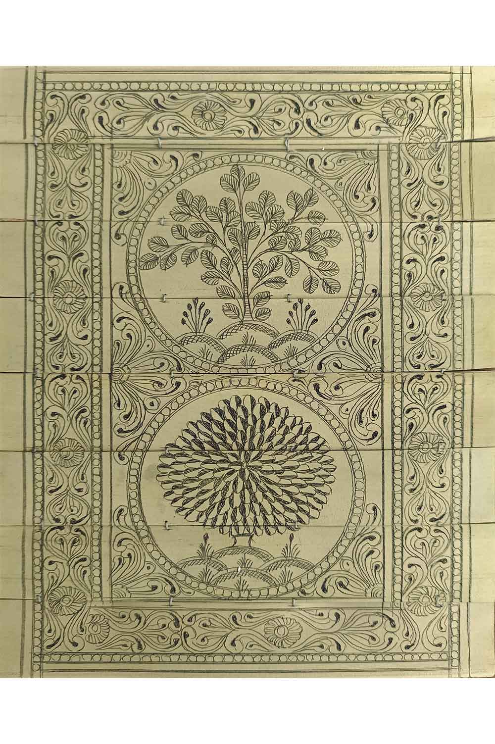 Odisha Talapatra Engraved Painting - Tree of Life (8*10 Inch)