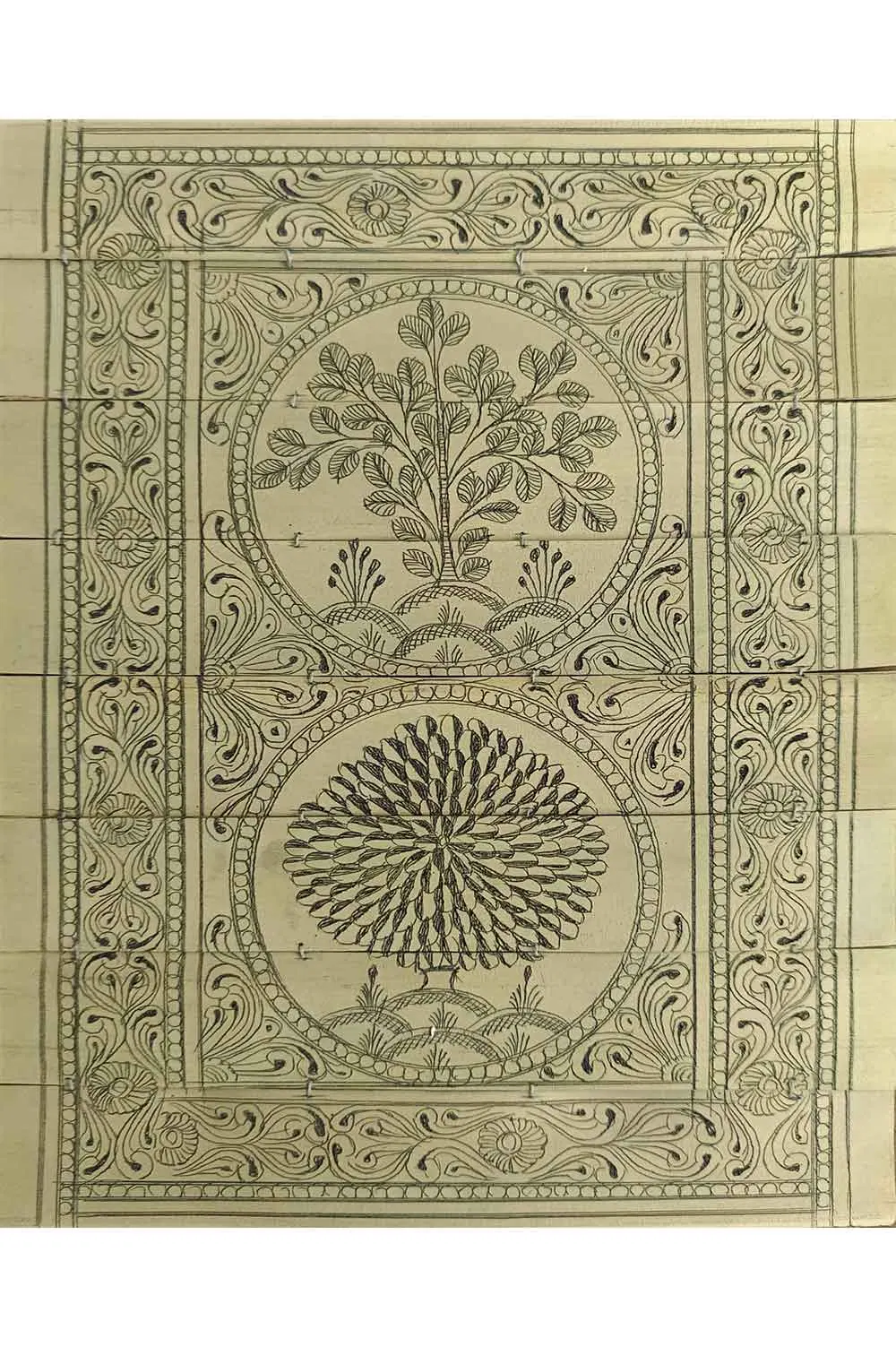 Odisha Talapatra Engraved Painting - Tree of Life (8*10 Inch)
