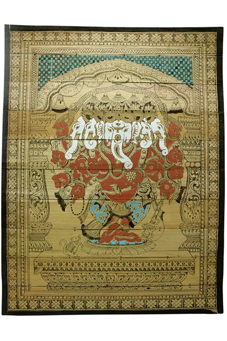 Odisha Talapatra Engraved Painting - Pancha Mukhi Ganesha (9*12 Inch)