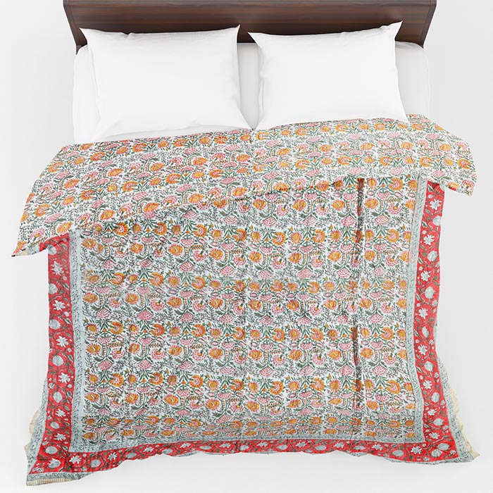 Sanganeri Hand Block Printed Comforter (9x7Ft)