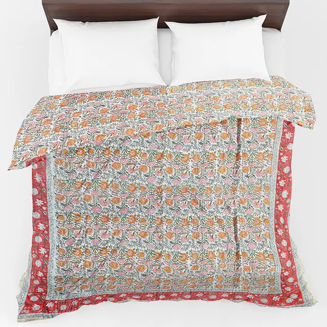 Sanganeri Hand Block Printed Comforter (9x7Ft)
