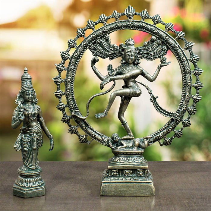Thirukannur Papier Mache Nataraja Parvathi Set
