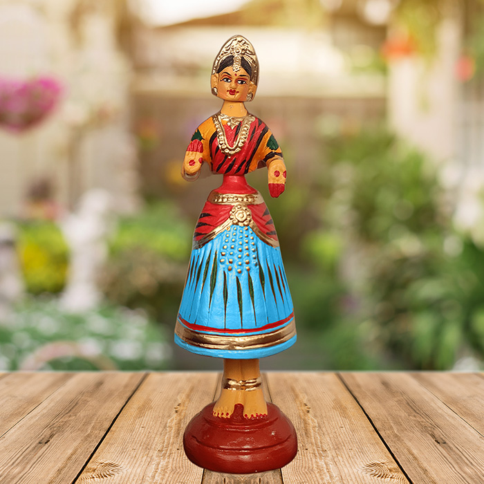 Thirukannur Papier Mache - Dancing Doll Putta Bomma (1 Ft)