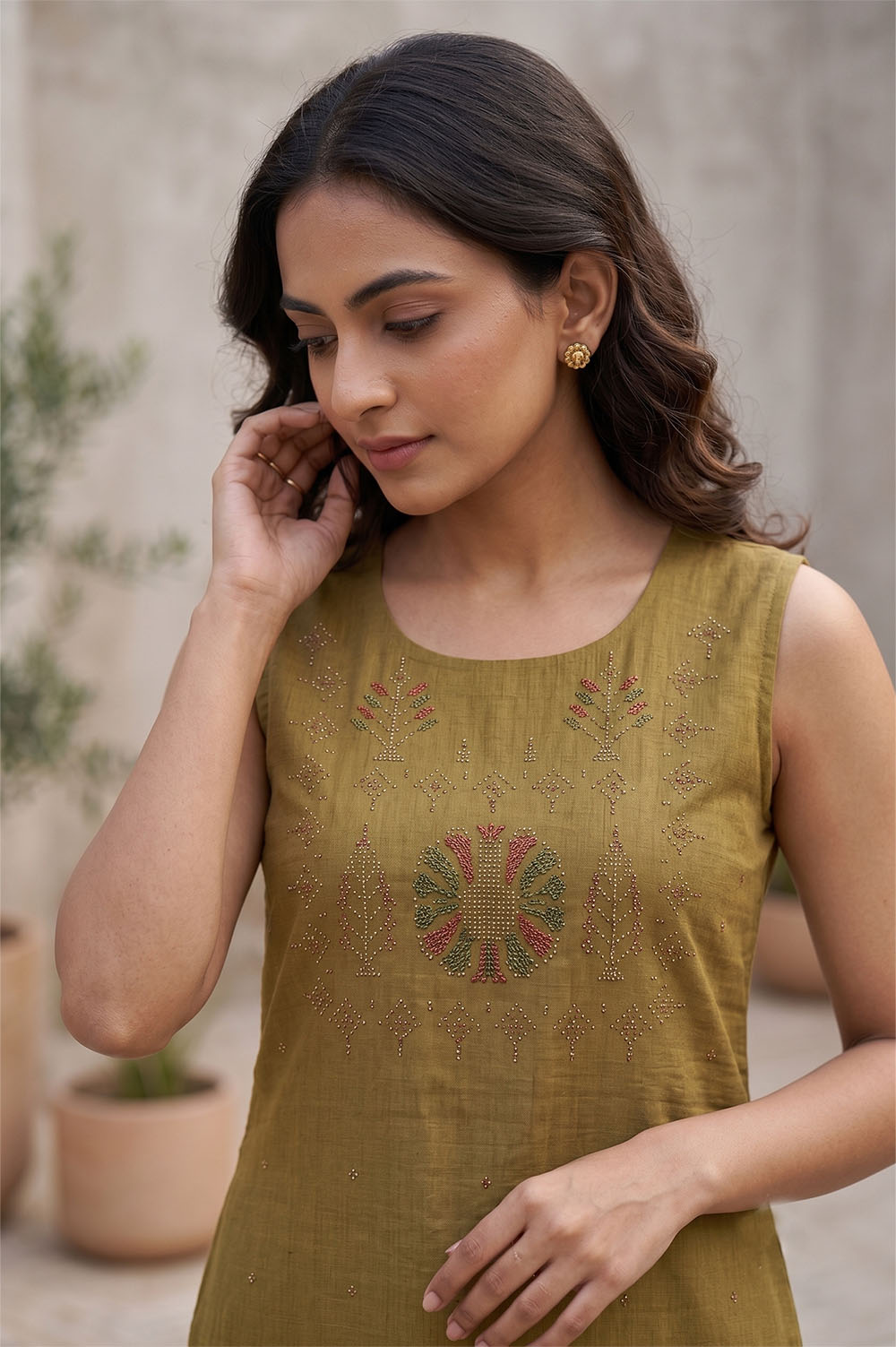 Tangaliya Cotton Kurti Unstitched Dress Material