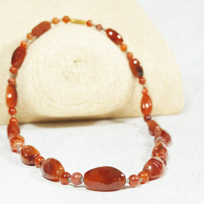Cambay Agates Necklace Brown Oval