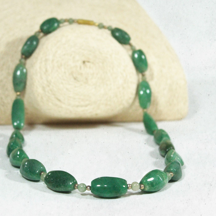Cambay Agates Necklace Green Oval