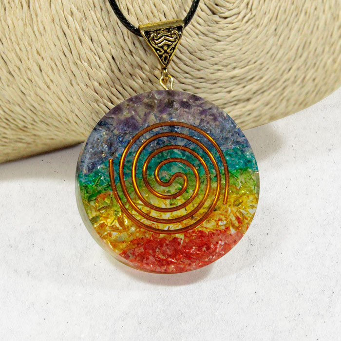Cambay Agates 7 Chakra Orgone Pendants