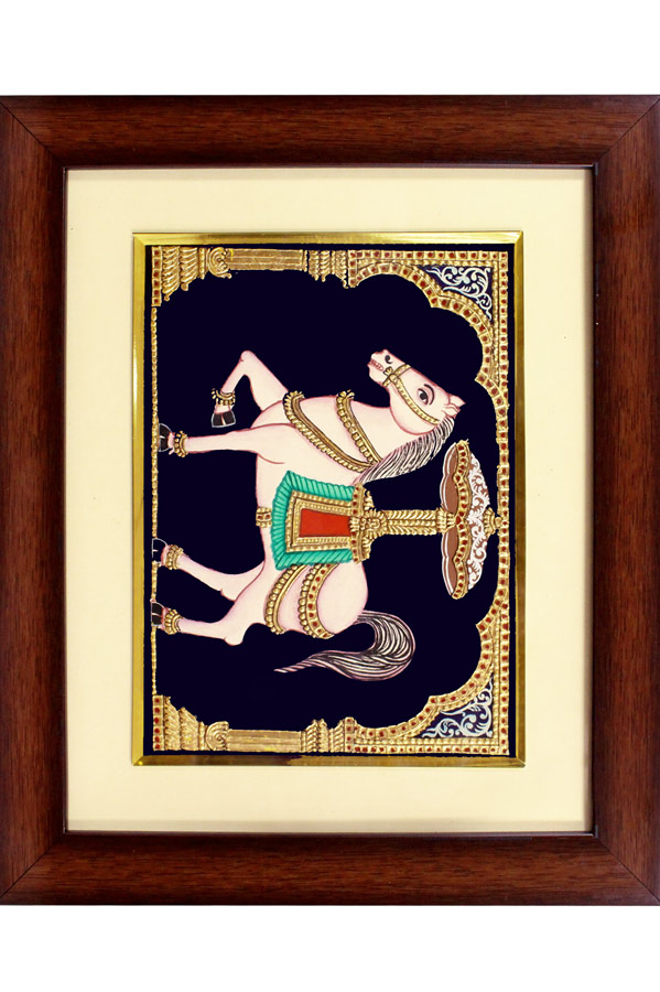 Palace Horse Mysore Paintings (22KT Gold Leaf) - 12*10 Inches