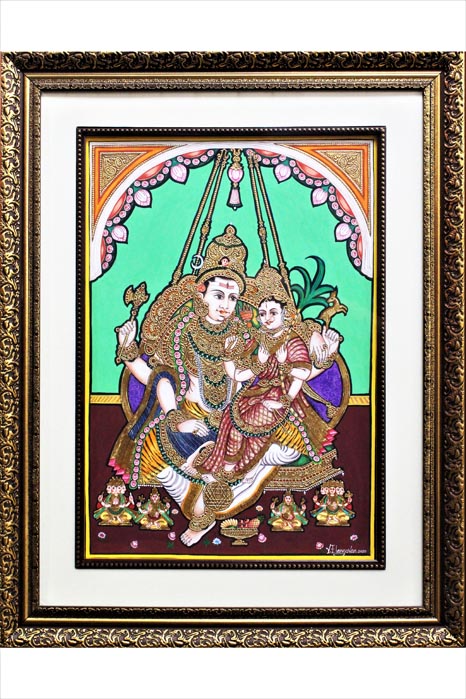 Kama Kameshwari Mysore Painting -22KT Gold Leaf (23*18) Inches