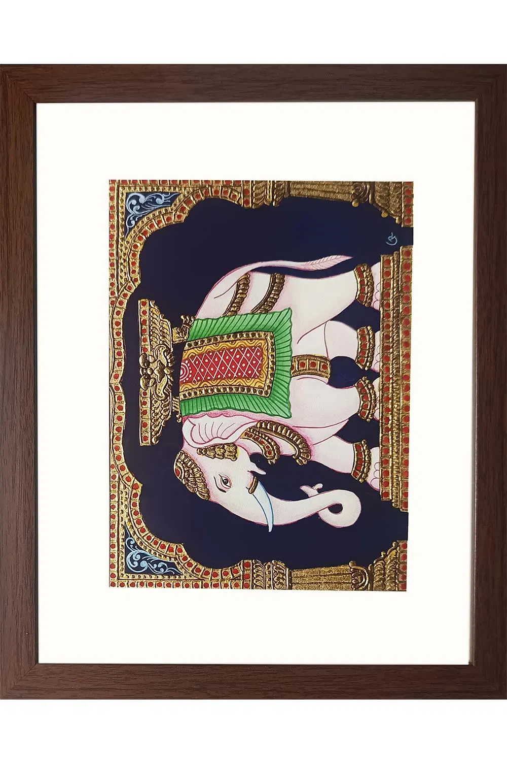 Palace Elephant Mysore Paintings (22KT Gold Leaf) - 13*11 Inches