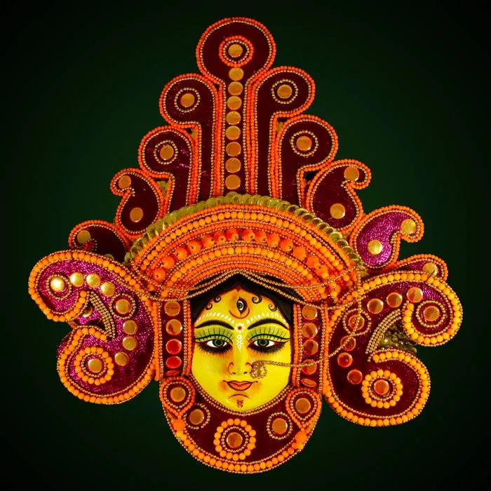 Flower Design Devi Chhau Mask (2ft)