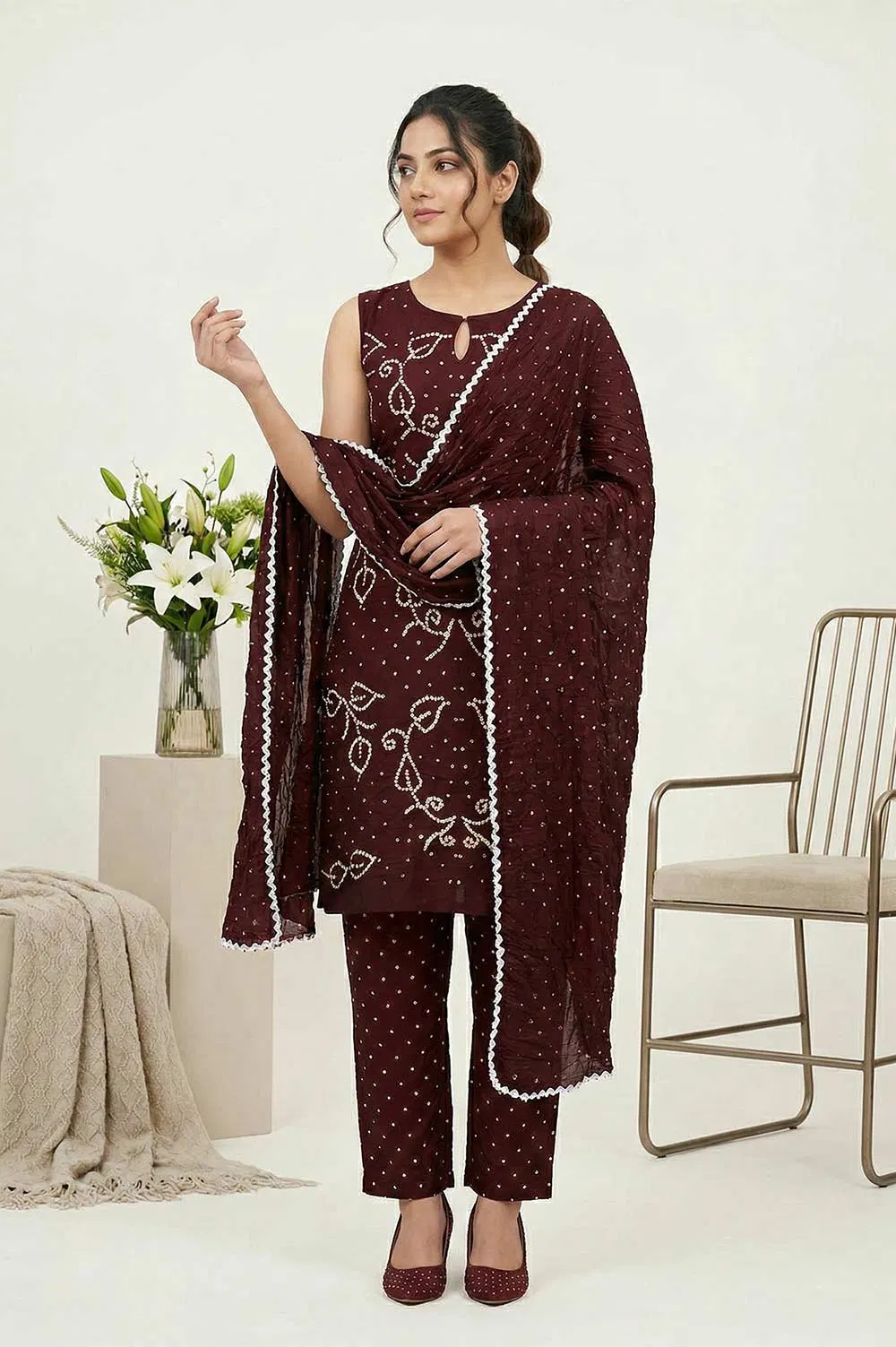Jamnagari Bandhani Salwar Suit Dress Material