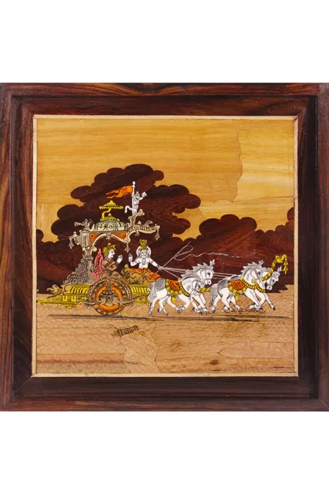 Mysore Rose Wood Inlay - Geethopadesha (13*13) Inches