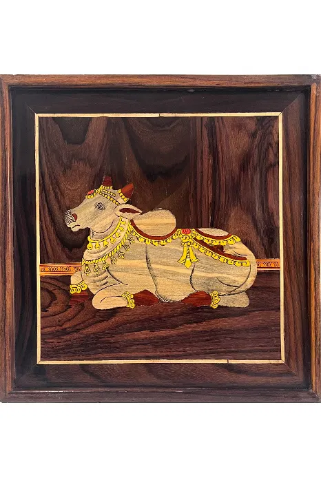 Mysore Rose Wood Inlay - Nandi (13*13) Inches