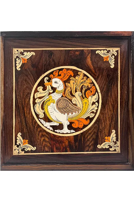 Mysore Rose Wood Inlay - Peacock (13*13) Inches