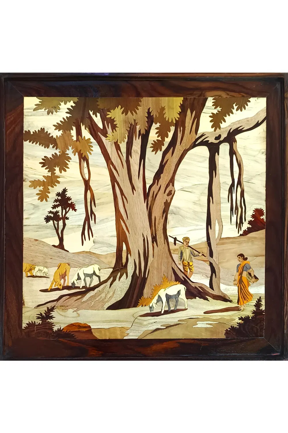 Mysore Rose Wood Inlay - Nature (23*23) Inches