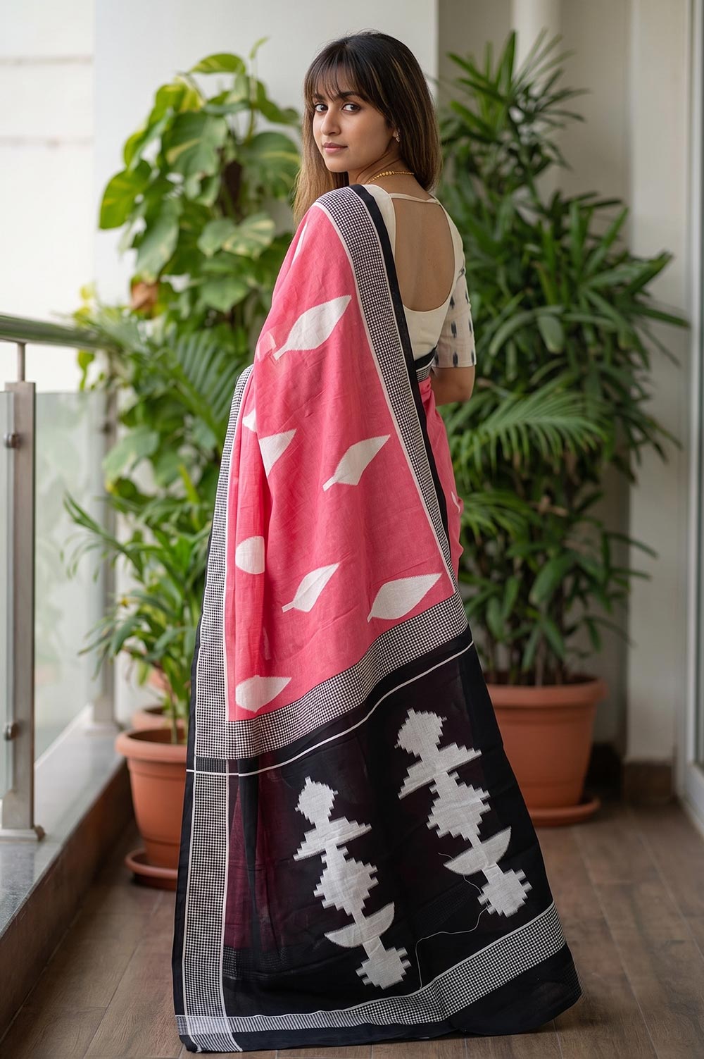 Bagru Hand Block Print Cotton Saree