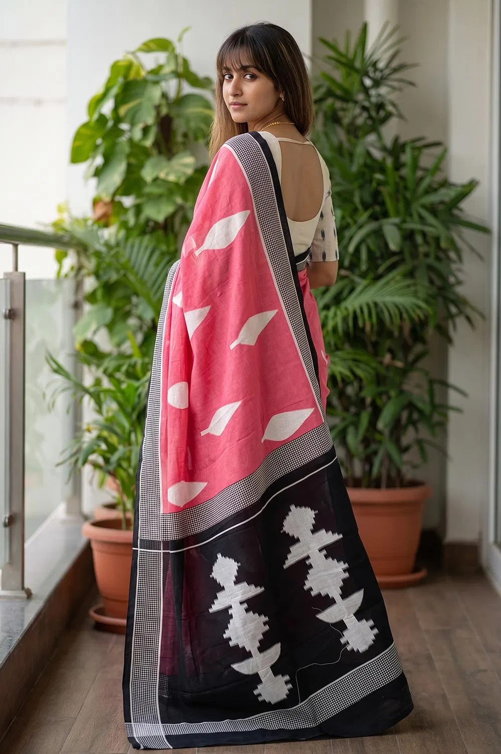 Bagru Hand Block Print Cotton Saree