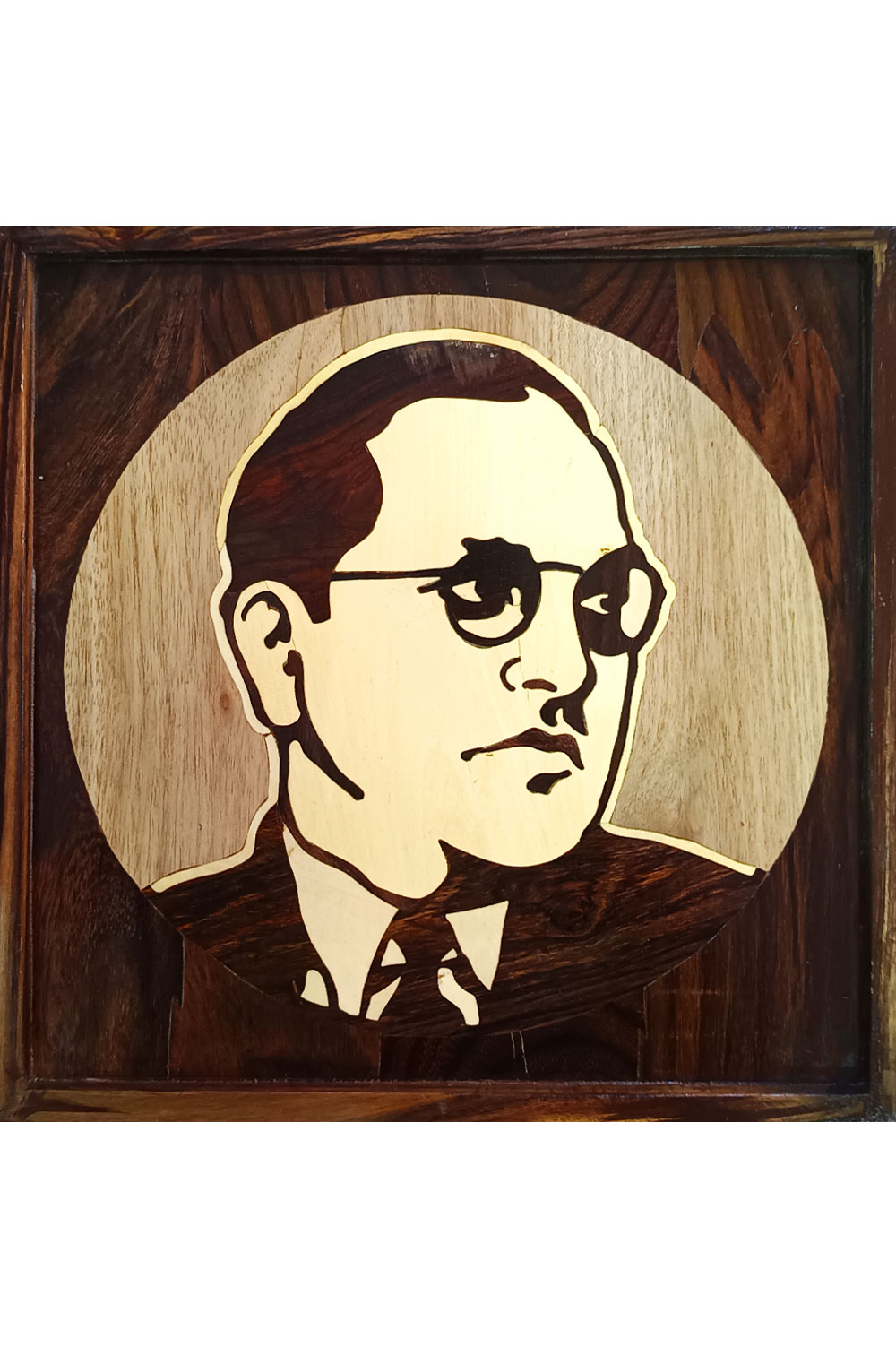 Mysore Rose Wood Inlay - Dr. BR Ambedkar (13*13) Inches