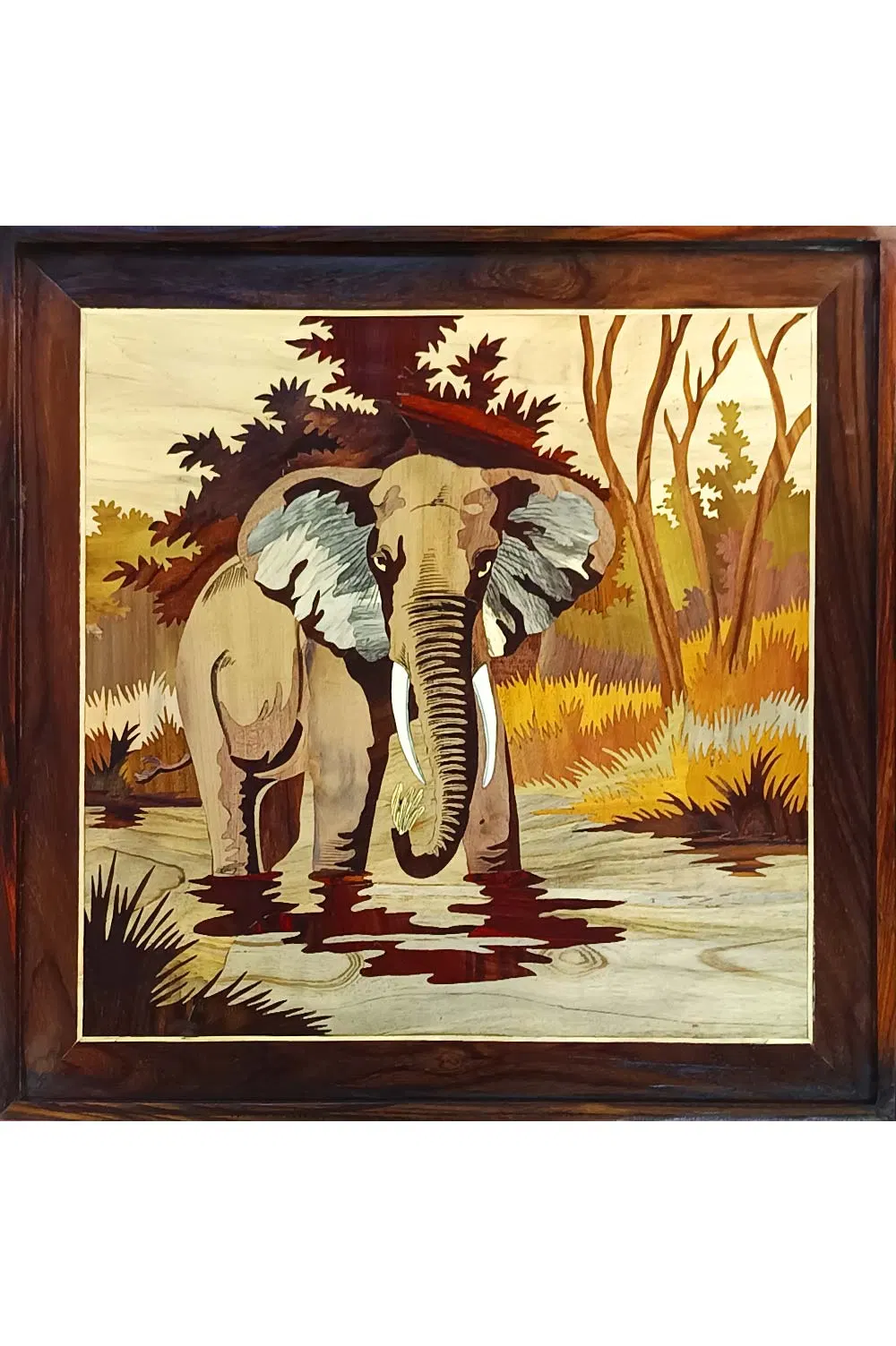 Mysore Rose Wood Inlay - Elephant (23*23) Inches