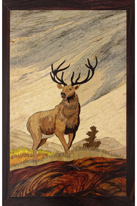 Mysore Rose Wood Inlay - Royal Stag Theme (12*18) Inches