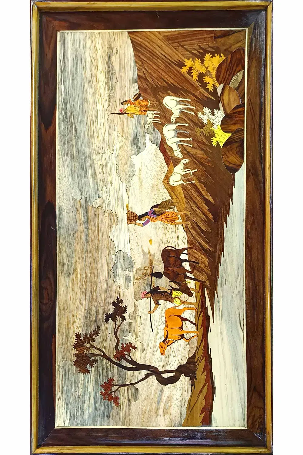 Mysore Rose Wood Inlay - Village Theme (37*19)