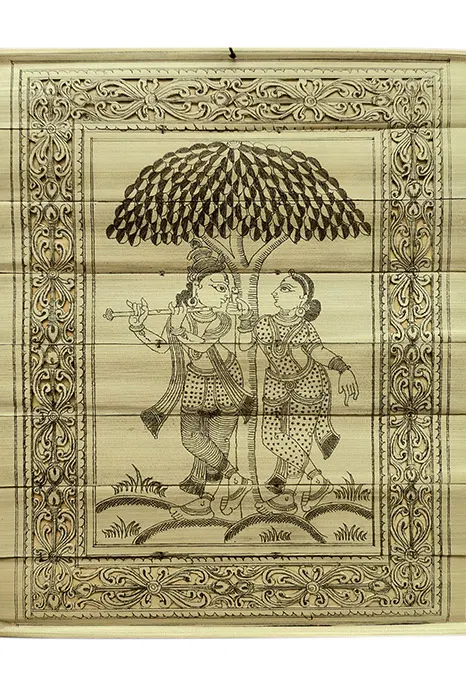 Odisha Talapatra Engraved Painting - Radha Krishna (8*10 Inch)