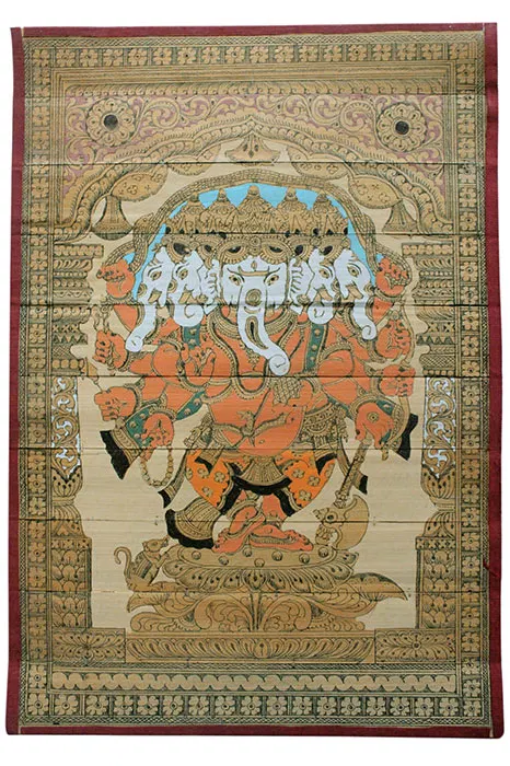 Odisha Talapatra Engraved Art - Pancha Mukhi Ganesha (9*12 Inch)