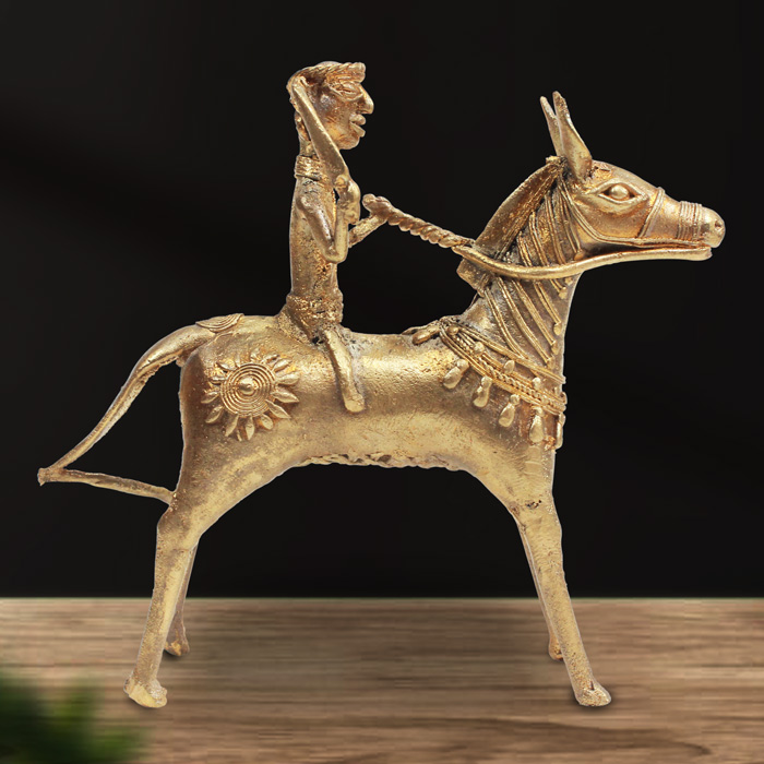 Bastar Dhokra Horse Riding (7 Inches)