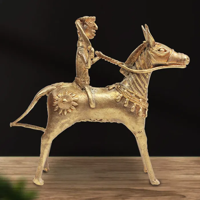 Bastar Dhokra Horse Riding (7 Inches)
