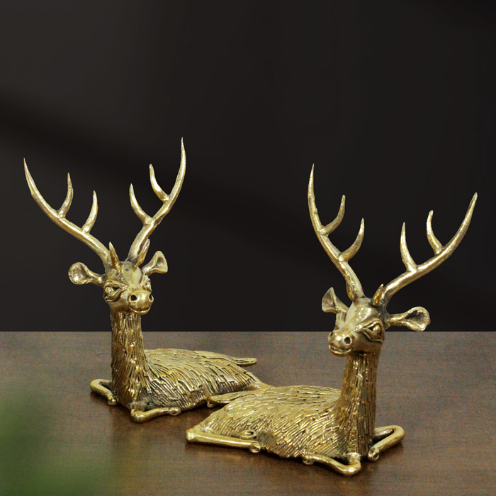 Bastar Dhokra Art Sitting Deer Pair