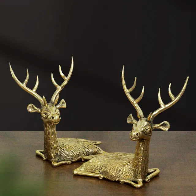 Bastar Dhokra Art Sitting Deer Pair