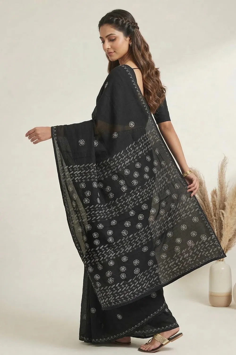 Lucknow Chikankari Hand Embroidered Saree