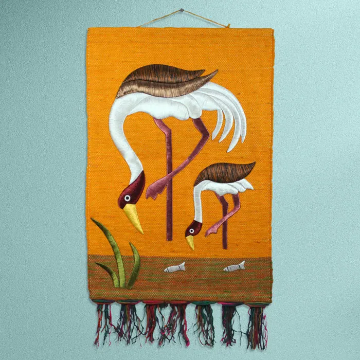 Crane Ghazipur Jute Handmade Wall Hanging (23*32) Inches